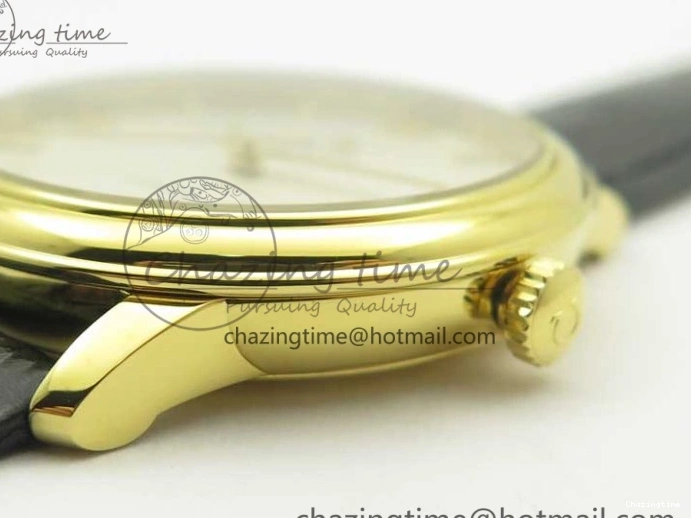 0419 De Ville YG MKF 1:1 Best Edition Silver Dial Diamonds Markers on Black Leather Strap MIYOTA 9015 V Flexible 8046